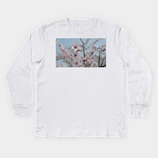 Bee in Almond Flower Kids Long Sleeve T-Shirt